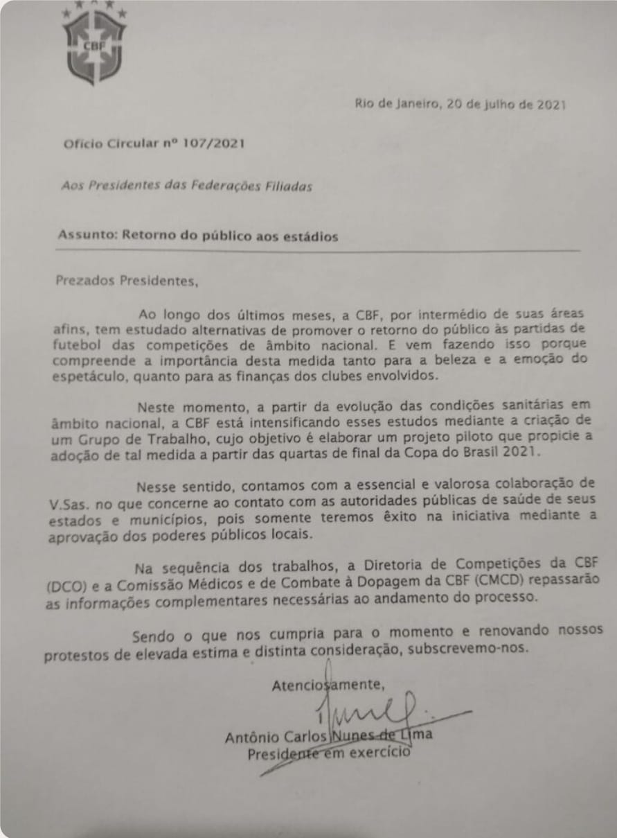 Carta da CBF