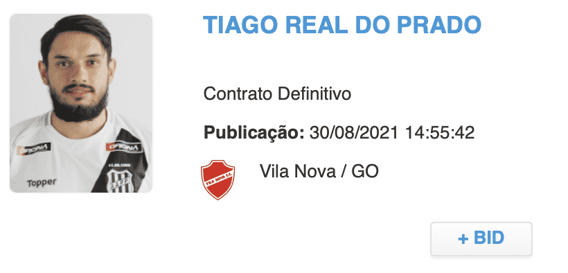 Tiago Real regularizado (Reprodução/BID)