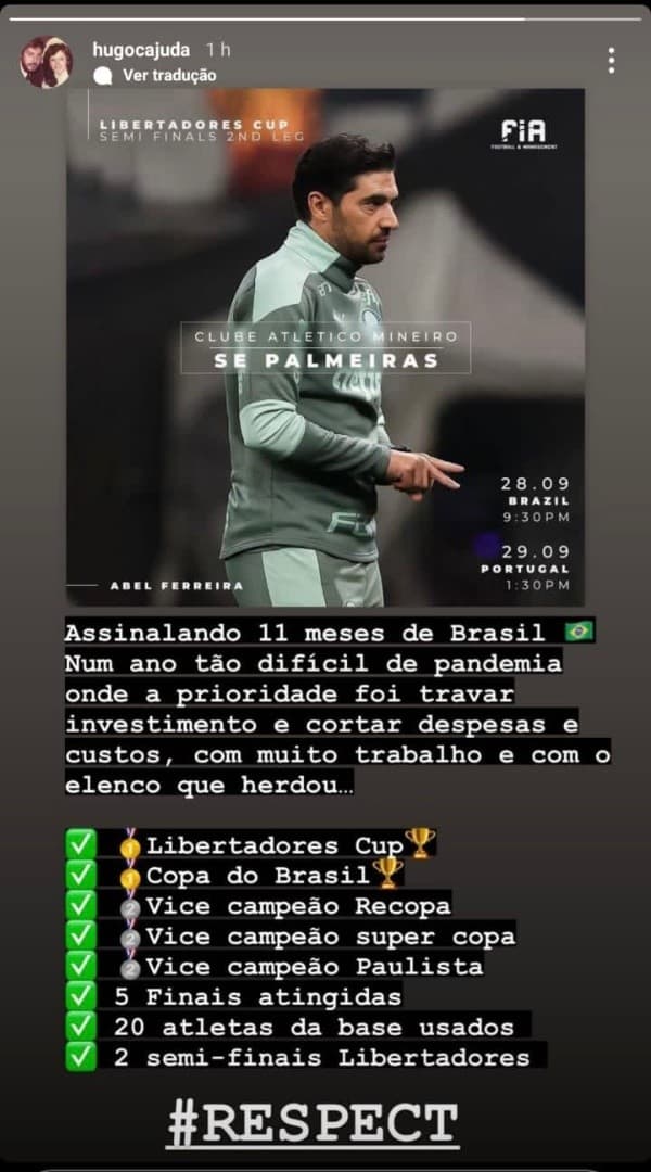 Empresário de Abel Ferreira pede respeito ao treinador