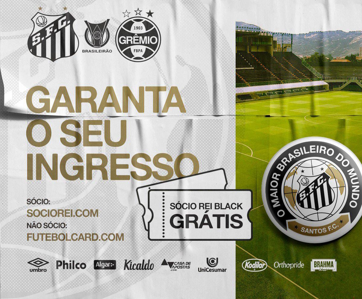 Santos inicia venda de ingressos para partida contra Grêmio