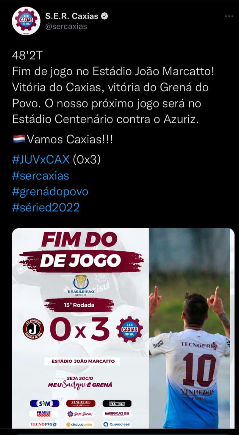 Juventus x Caxias como aconteceu – Resultado, destaques e reação