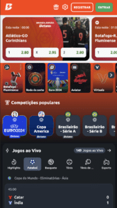 app interface Betano